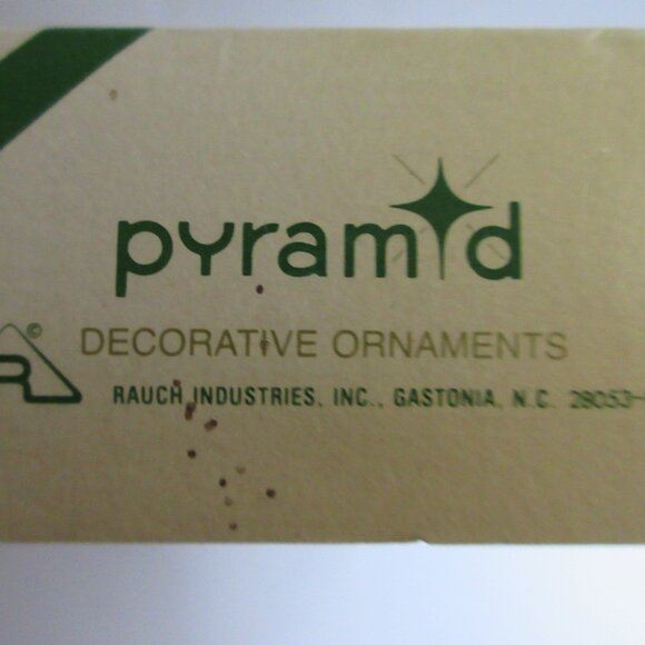 12 Pyramid Blue Glass Christmas Ornaments 1 1/4” Vintage in orignal box - Picture 2 of 12